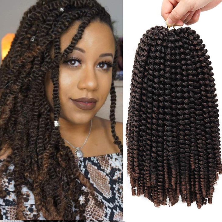 3 Packs 12 Inch Spring Twist Ombre Colors Butterfly locs Crochet Braids Braiding Hair Extensions Low Temperature Fiber 30 Strands 160g/Pack (12 Inch,