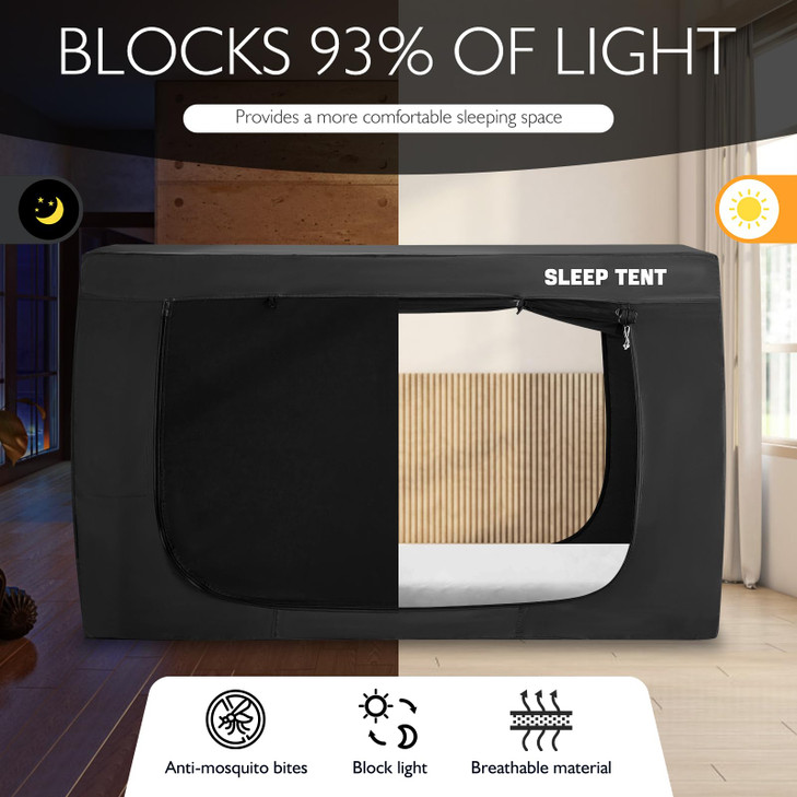 YAVIL Bed Tent Twin Bed Canopy Tents for Kid and Adult - Portable Dream Tent Indoor Sleeping 93% Blackout Tents