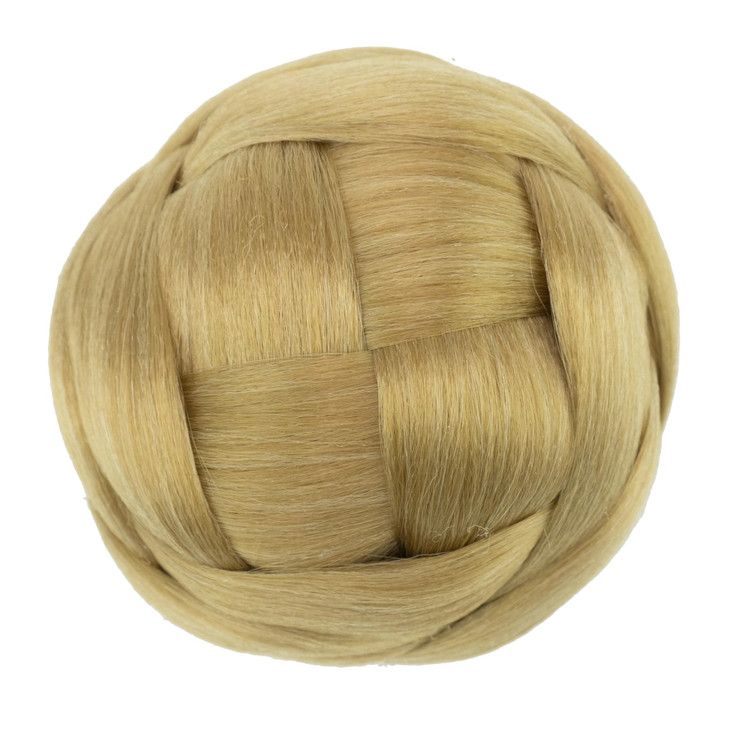 IMISSU Medium Size Braided Chignon Dancer Hair Cover Donut Hair Pieces Accessories Scrunchies Hair Bun Wig Updo Wedding Party for Women (Ash Blonde)