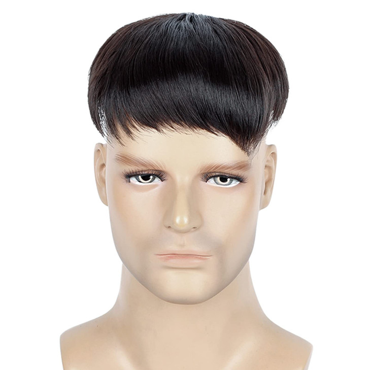 Askuang Hair Toupee for Men Clip in Crown Topper Hair Extensions Mens Hair Piece for Hairline Loss Covering White Loss Hair Toupee Wig Short Hair Top