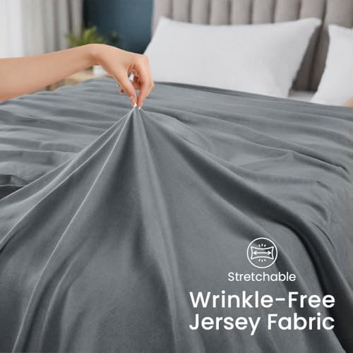 Utopia Bedding Knit Blanket King Size (90x102 Inches, Grey) Soft Lightweight Jersey Breathable Sweatshirt Blanket for Bed,Couch & Sofa