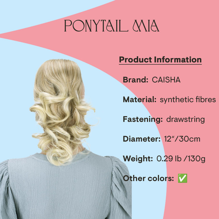 CAISHA 12" Hair Piece Braid Ponytail Extension Voluminous Wavy Honey Blond Mix PH210