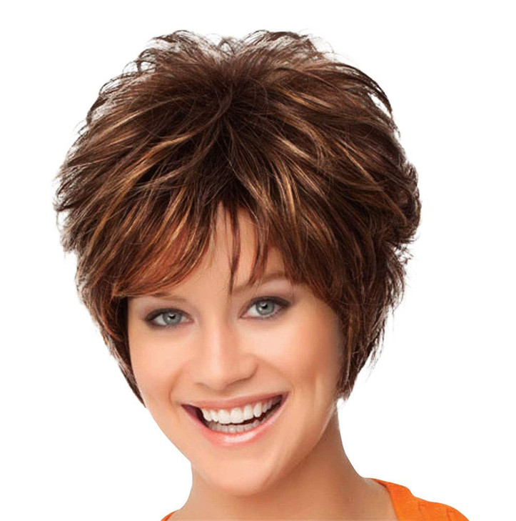 Hair u wear Gabor Gala Short Textured Sassy Wig, Average Size Cap, G829+ Dark Cinnamon Mist