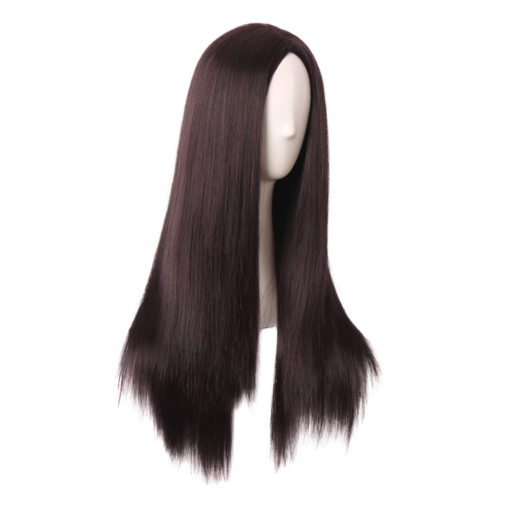 MapofBeauty 28 Inch/70cm Women Special Long Straight Synthetic Wig (Dark Brown)