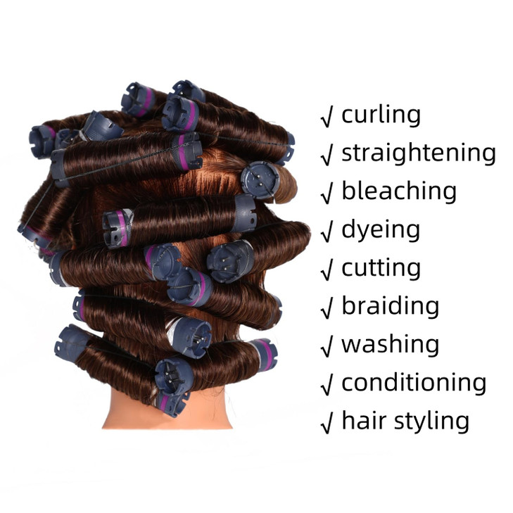 Hairingrid Mannequin Head 20"-22" 100% Human Hair Hairdresser Cosmetology Mannequin Manikin Training Head Hair and Free Clamp Holder (1906LB0414)