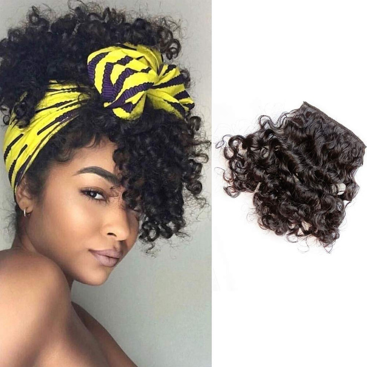 Shinon Kinky Curly Hair Bangs Can be Dyed and Bleached Natural Color Human Hair Bangs Clip in Bangs Hair Extension Real 11 A Curly Hair Bangs for Fas