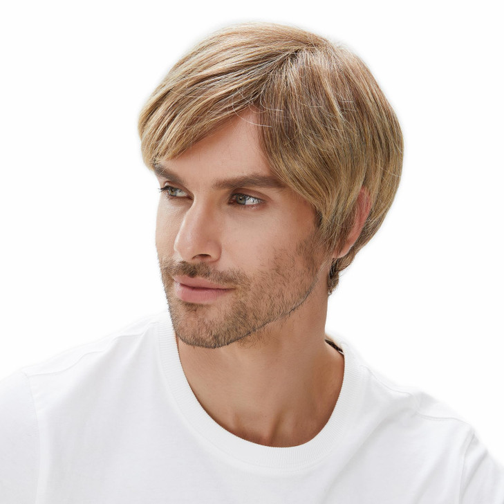 STfantasy Men Short Ombre Brown Mens Wigs Straight Layered Wavy Mens Wig for MaleHalloween Cosplay Anime Party 12inch