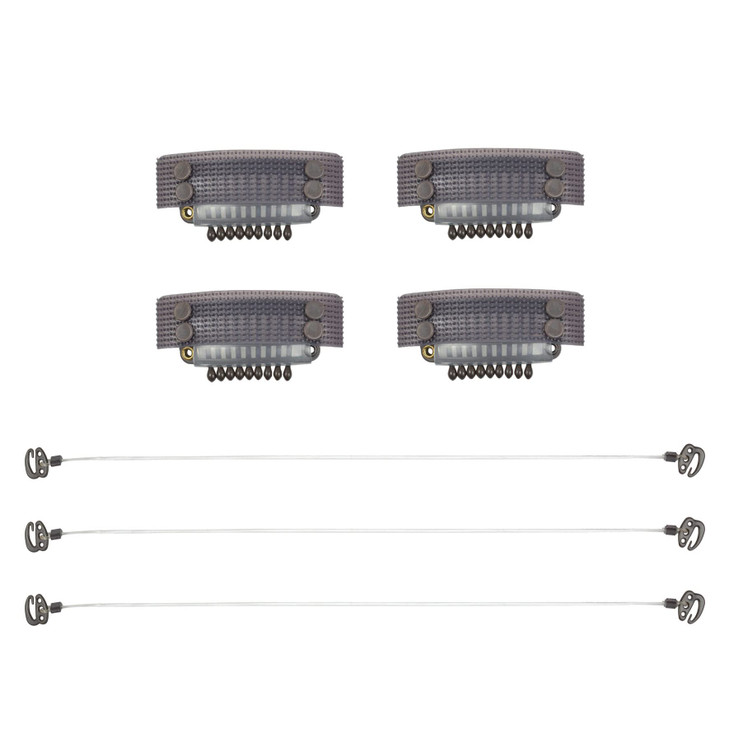 3 Pcs Invisible Elastic Wire for Hair Extensions with 4 Pcs Stainless Steel Wig Clips (Dark Brown)