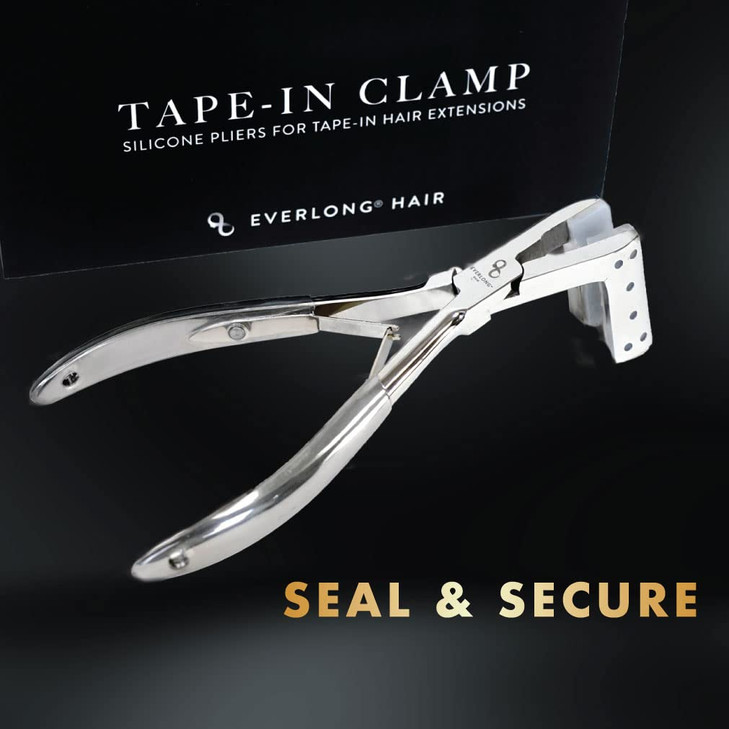 everlong Tape-in Pliers Hair, Stainless Steel Pressing Clamp for Longer Lasting and Secure Tape-in Hair Extensions, Silicone-Lined Pliers Tool for Sa