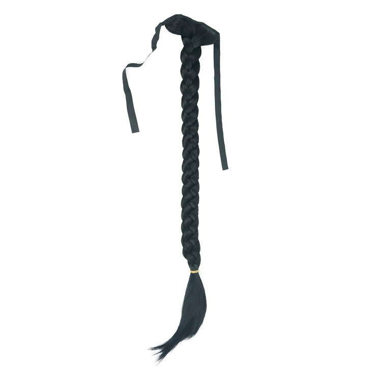 Lydell 24" Long Fishtail Braid Wrap Around Ponytail Extension Synthetic Hairpiece #1 Black