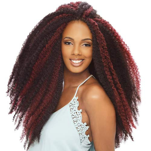 Janet Collection Synthetic Hair Braids Noir Afro Twist Braid (Marley Braid) (6-Pack, 1)