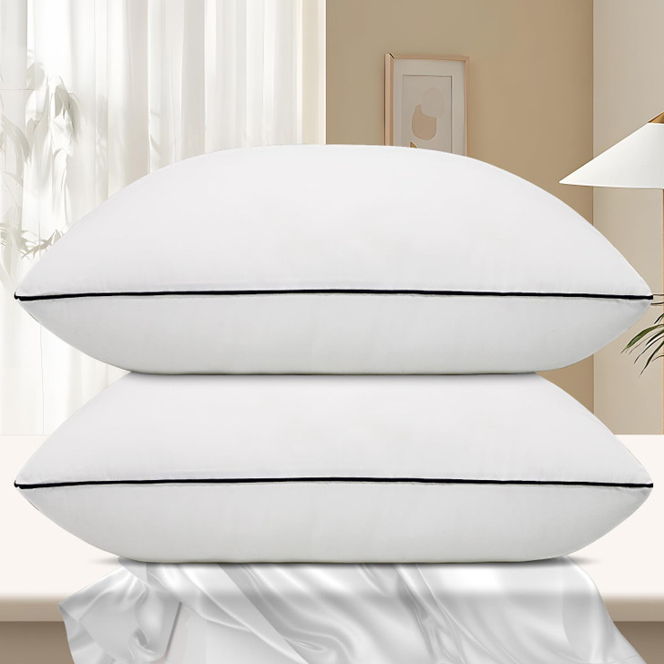 Vorouhals Hotel Collection Bed Pillows for Sleeping 2 Pack Standard Size Cooling Pillows Set of 2 for Back, Stomach or Side Sleepers, Super Soft Down