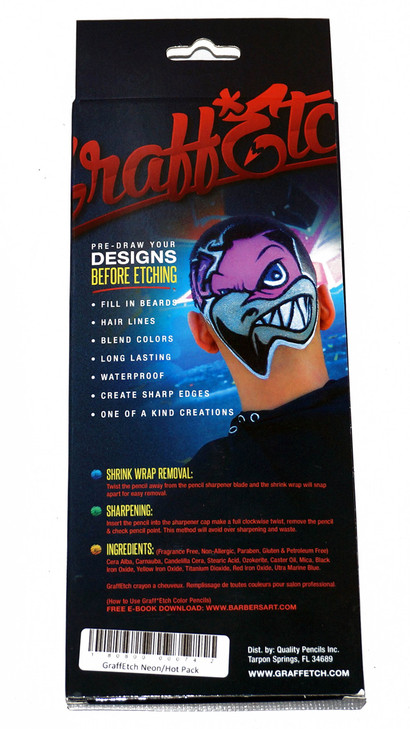 Graff Etch Hair Design Colored Pencils Neon Set