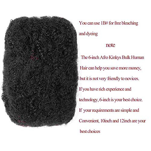Originea 6 Inch 150g Afro Kinkys Bulk Human Hair for Dreadlocks Making, Repairing and Extending,100% Afro Kinky Curly Human Hair Bulk Can be Dyed and