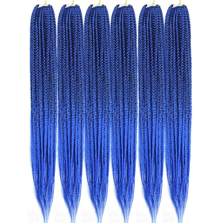 Mayloss 6 Packs/Lot (14/18/24/30) inch 1cm 20 Strands/Pack Thin 3X Box Braid Crochet Hair Extensionin Diameter 3X Synthetic Braid Hair Extensions Cro