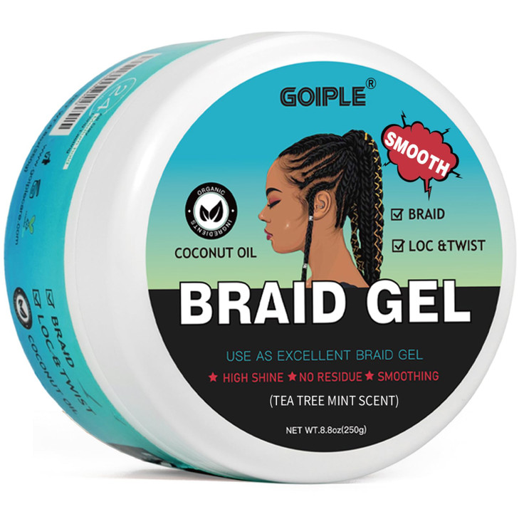 Braid & Loc Gel Good for Twist, Locs, Braids, Edge No Flake Extra Hold High Shine Braiding Gel & Edge Control Long Lasting for Locks, Cornrows Smooth
