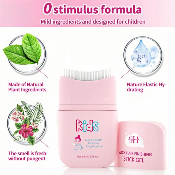 gowwim New Kids Hair Gel and Finishing Stick with Comb Integration, Natural Ingredients for Edge Control and All Hairstyles