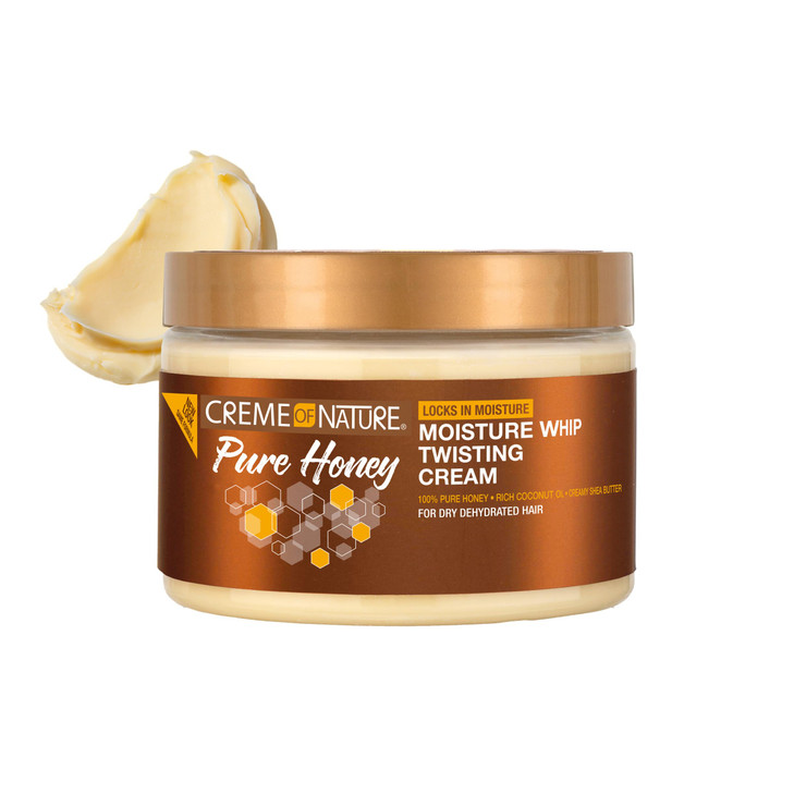 Creme of Nature Pure Honey Define Moisture Whip Twisting Cream, Defines & Elongates Curls, Long-Lasting Hold Without Crunch, With Coconut Oil & Shea