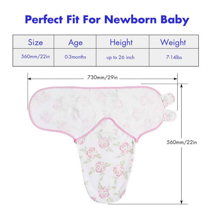 Organic Baby Swaddle Sleep Sacks, 4-Pack Swaddles for Newborns Baby Essentials, Infant 0-3 Months, 100% Cotton Soft & Snug Adjustable Wrap Nursery Sw