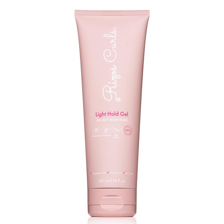 Rizos Curls Light Hold Gel  Flexible, Flake-Free, Frizz-Free Hold & Shine  Defines & Moisturizes Wavy, Curly, Coily 1a4c Hair Types with Aloe Vera