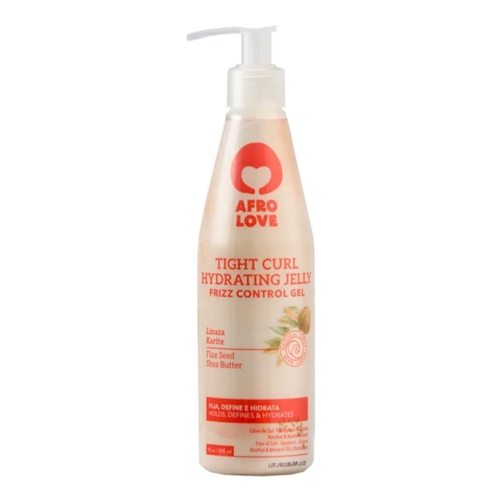 Afro Love Tight Curl Hydrating Jelly, Frizz Control Gel with Flax Seed & Shea Butter 10oz, Defines, Hydrates & Adds Shine for Tight Curls, No Residue