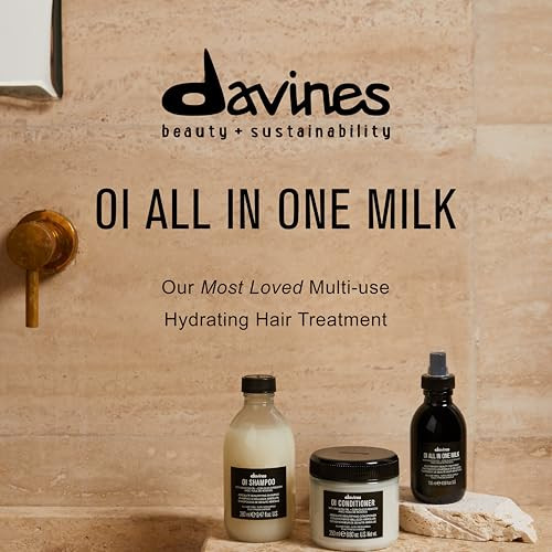 Davines OI All In One Milk, Hair Leave-in Conditioner Multi-Function Spray Treatment - Detangles, Controls Frizz & Heat Protectant - Weightless Antio