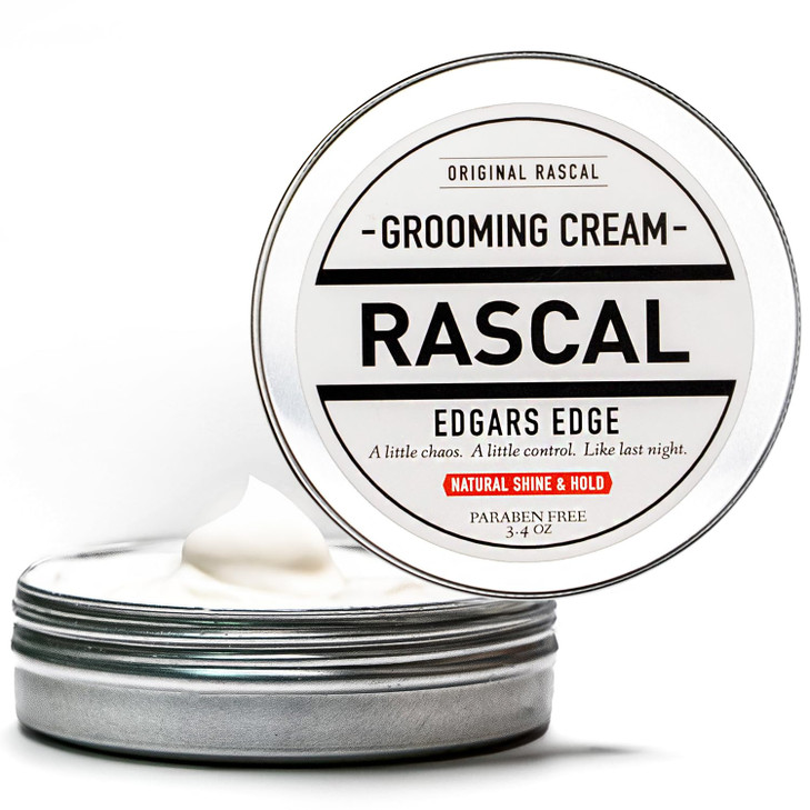 Rascal Original Edgar's Edge Grooming Cream - Hair Cream for Men with Medium Hold & Natural Shine, Mens Hair Conditioning & Styling Solution for All