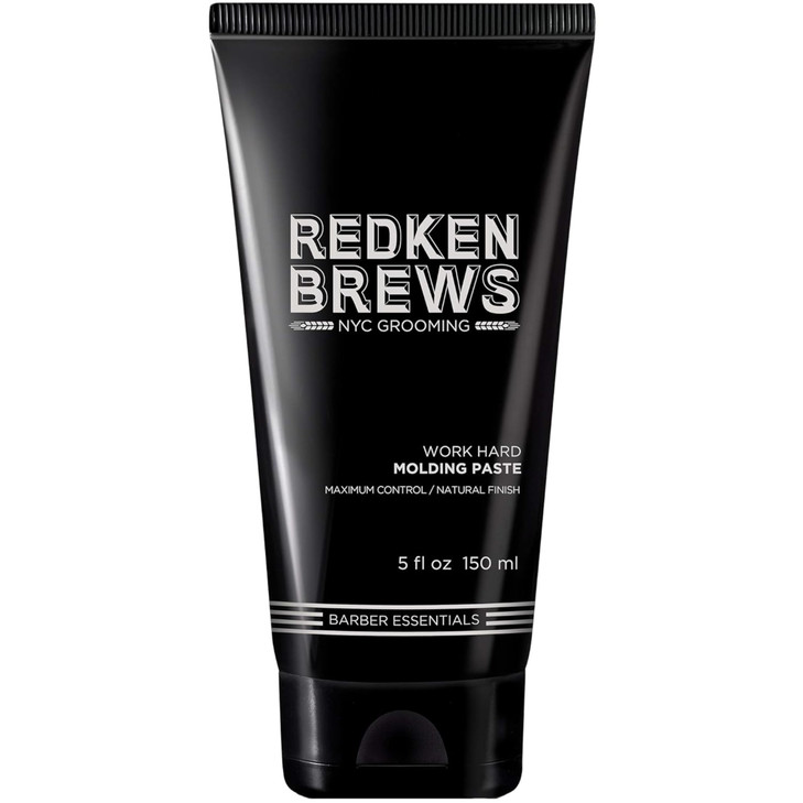 Redken Brews Molding Paste For Men For all Hair Types - High Hold & Maximum Control, Natural and Matte Finish, Sulfate-Free, 5 Fl Oz