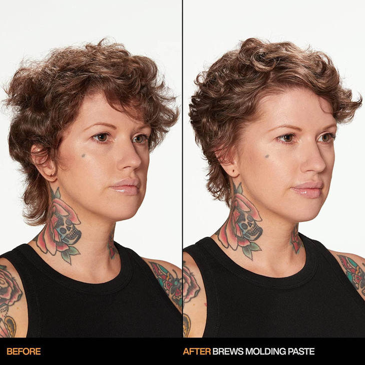 Redken Brews Molding Paste For Men For all Hair Types - High Hold & Maximum Control, Natural and Matte Finish, Sulfate-Free, 5 Fl Oz