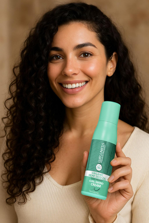 Wellness Premium Products Organic Curl Defining Cream  500ml Curl Cream for Curly Hair | Anti-Frizz, Plant-Based Hair Care with Hemp Seed Oil | Colo