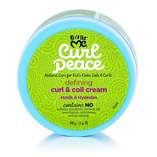 Just For Me Curl Peace Defining Curl & Coil Cream (3 Pack) - Holds & Hydrates, Contains Flaxseed, Avocado Oil & Black Castor Oil, No Animal Testing,