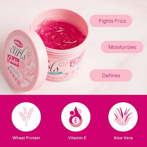 Dippity Do Girls with Curls Light Hold Gelee, Shape, Smooth & Separate Curls, Formulated with Aloe, Vitamin E & Wheat Protein, Frizz-Free, Never Crun