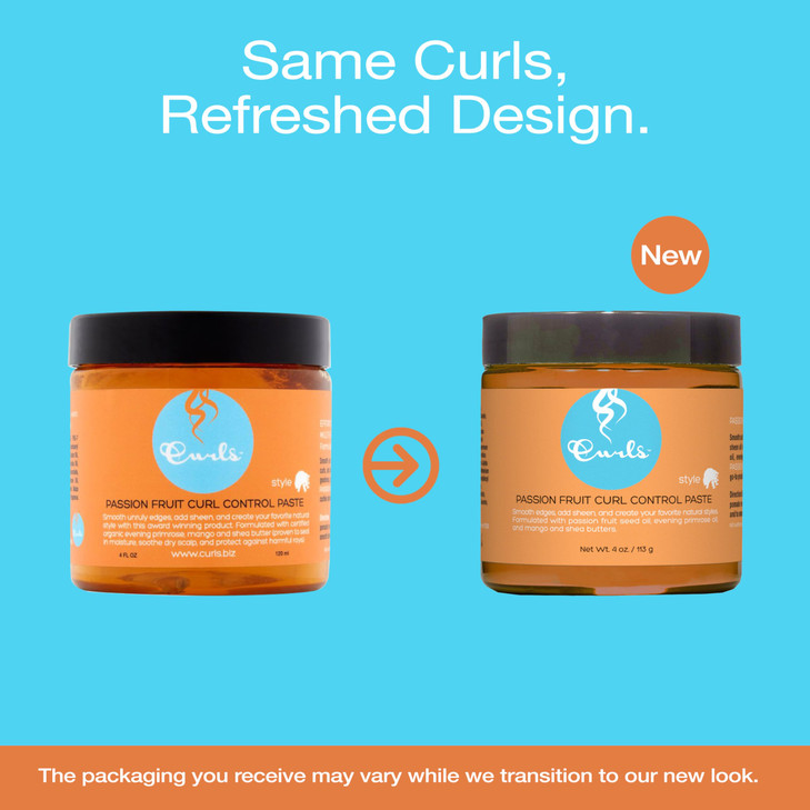 Curls Passion Fruit Control Paste - For Edges and Frizzy Hair - For All Types - 4 Fl Oz