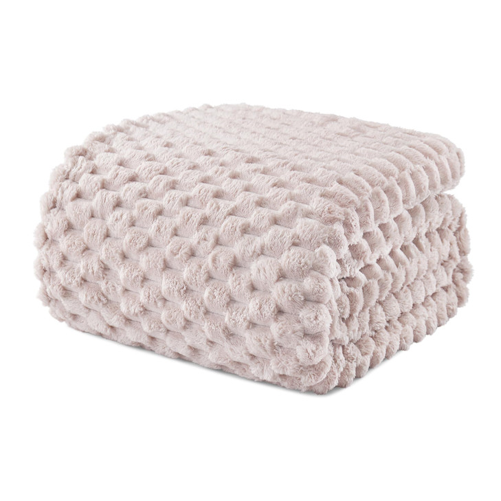 Exclusivo Mezcla Fleece Queen Blanket for Bed, Extra Large Fuzzy Camel Bed Blankets, Soft Cozy Plush Sofa Throws for All Seasons, 90x90 Inches