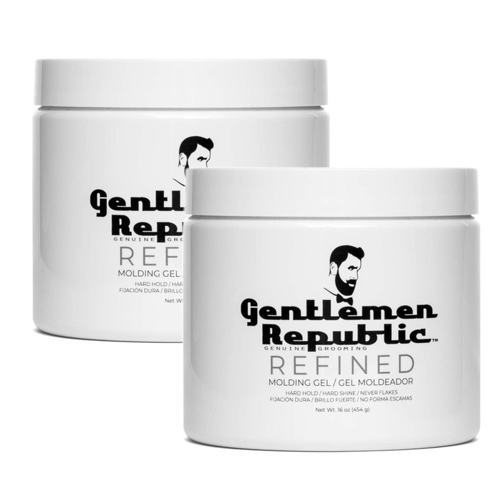 Gentlemen Republic Refined Hair Gel for Men 16oz - Professional Formula for 24 Hr Shine and Strong Hold, Humidity Resistant Styling Gel for hair, 100