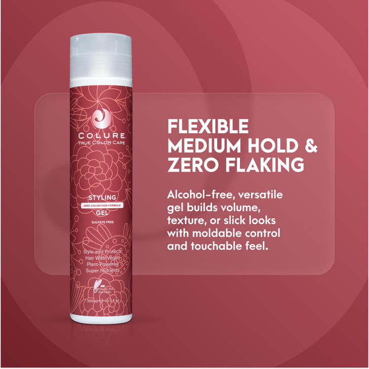 COLURE Styling Gel 10 oz - Versatile Medium Hold Volumizing Hair Gel for Moldable Flexible Professional Styling