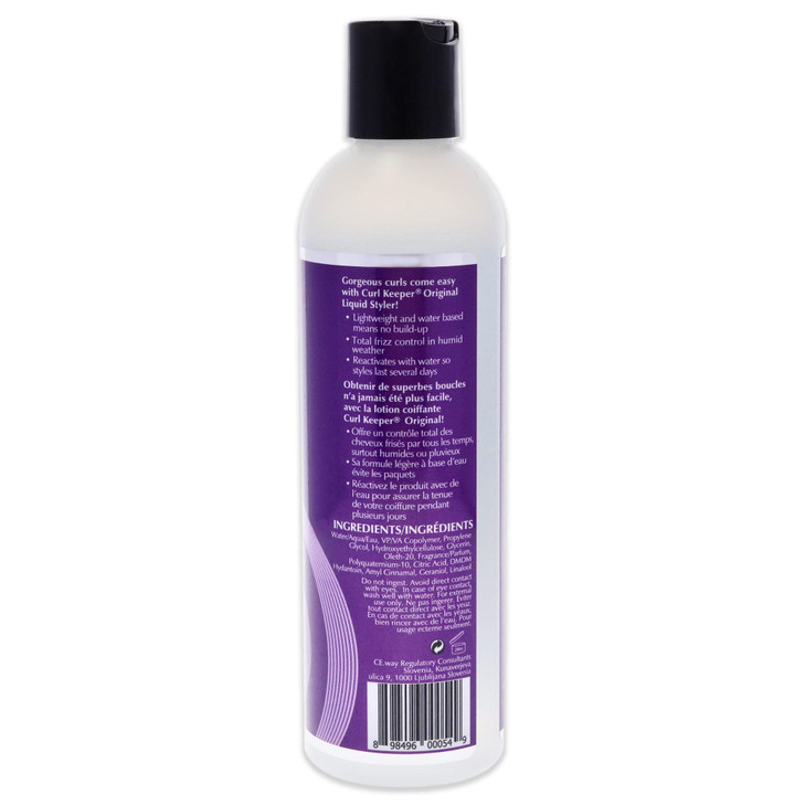 Original Curl Keeper Anti-Frizz Curl Defining Hair Styler (8 Oz) - Lightweight Curl Definer Liquid Gel for All Weather Conditions - Wavy & Curly Hair