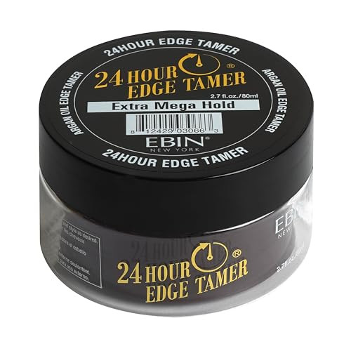 EBIN NEW YORK 24 Hour Edge Tamer, Extra Mega Hold, 2.7 Oz - No Flaking, No White Residue, Shine, Moisture and Prevent Breakage with Castor Oil