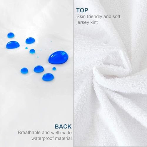 Moonsea Queen Mattress Protector Zippered (10/11/12/13/14 Inchs), Soft Terry Surface Mattress Encasement, 6-Side Waterproof Mattress Cover for Kids,