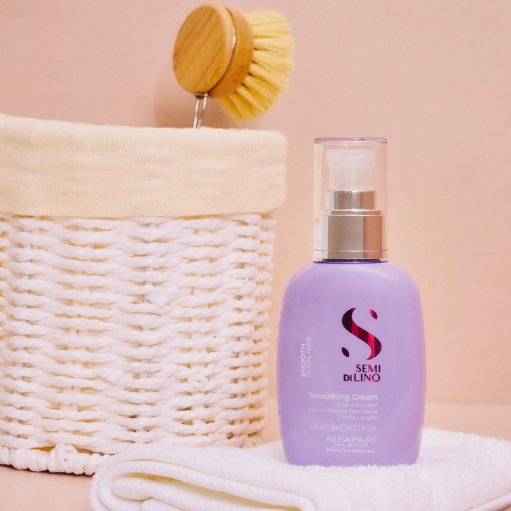 Alfaparf Milano Semi di Lino Smooth Smoothing Cream for Frizzy and Rebel Hair - Controls Frizz - Protects from Heat and Humidity - Straightens and Hy