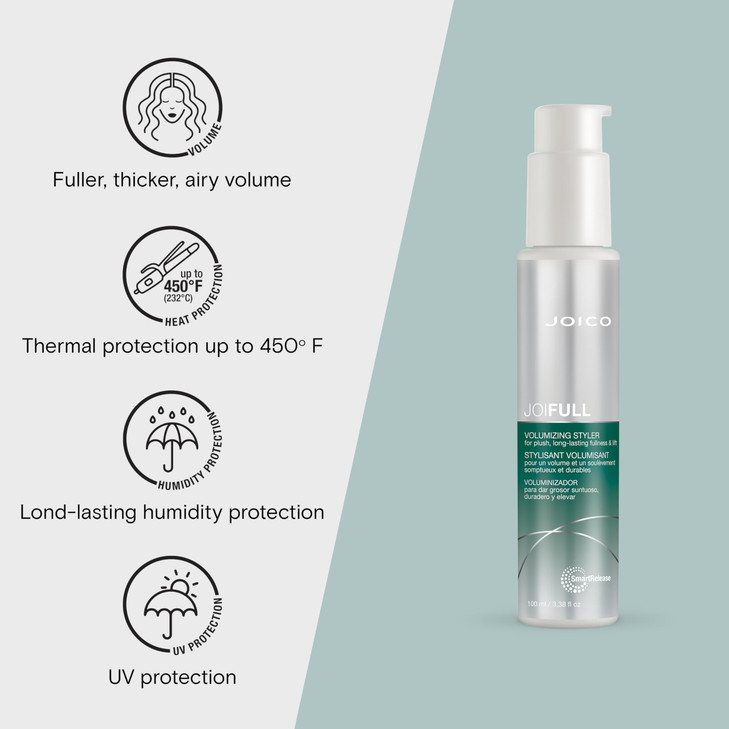 Joico JoiFULL Volumizing Styler | For Fine, Thin Hair | Add Instant Body | Long-Lasting Volume & Texture | Protect Against Pollution | With Rice Prot
