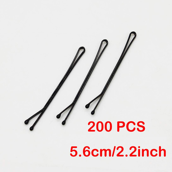 RN BEAUTY 200 Pieces Bobby Pins With Tin Case 2.2inch/5.6cm Secure Hold Tips Stainless Steel Strong Grip Hairpins Bob Pins Bulk Hairstyles Bun Clips