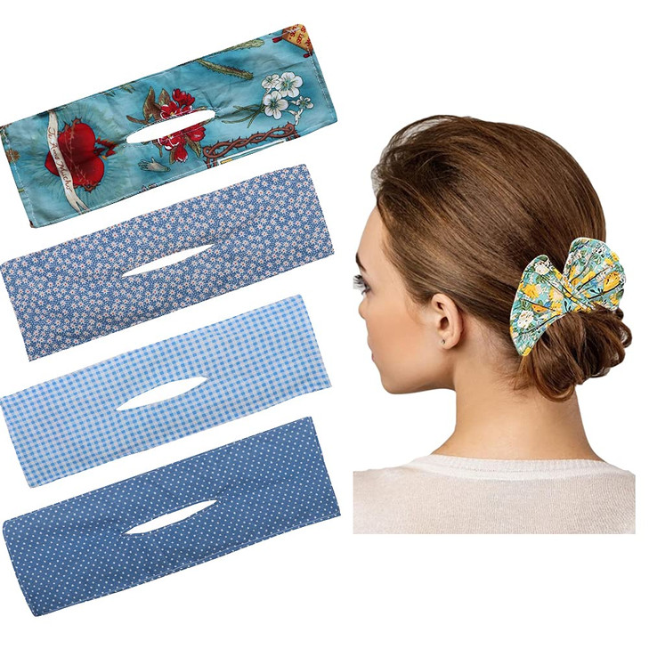 DINPREY 4Pcs Magic Donut Hair Bun Maker for Women, Blue, 3.5274 Ounce, Suitable for Thick and Thin Hair, 35x10cm/13.7*3.9 Inches, Lightweight and Por