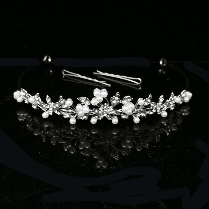 Rhinestone Pearl Tiaras and Crowns Headpieces For Women and flower girls Bridgerton Hair Accessories for Birthday Prom Wedding Princess Crown