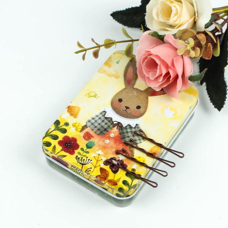 Mini Bobby Pins Brown with Cute Case, 200 CT 1.38 Inch Bronze Small Hair Bobby Pins for Buns, Premium Hair Pins for Kids, Girls and Women, Great for