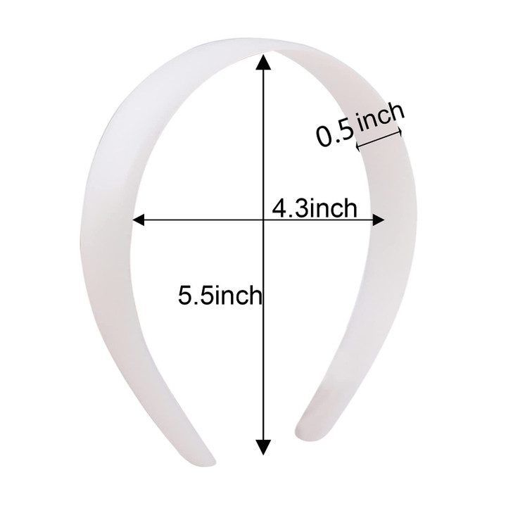 Zifengcer 36 Pcs White Plastic Headbands Bulk Plain Headband for Craft No Teeth for Women Girls,DIY 1/2 Hard Thin Craft Hair Bands Accessories,cint