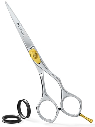 Suvorna Hair Cutting Scissors for Professionals, Barbers - Hair Shears for Cutting, Trimming, Grooming, Precision - Extremely Sharp Razor Edge - Made