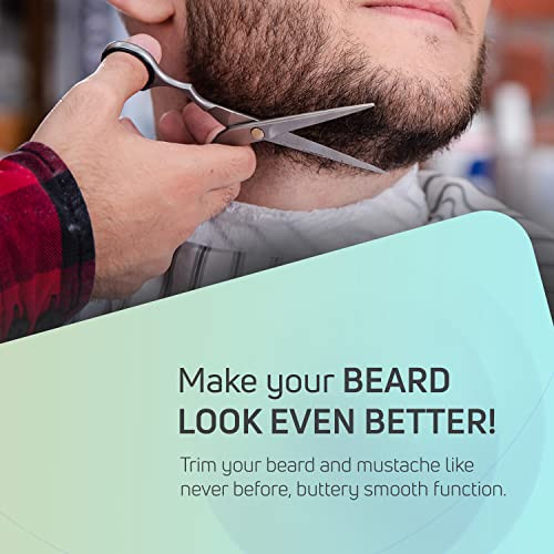 Suvorna Small Scissors for Beard, Mustache, Facial, Nose, Eyebrow & Ear Hair  Tiny Scissors for Cutting, Trimming & Grooming  5" Stainless Steel Mu