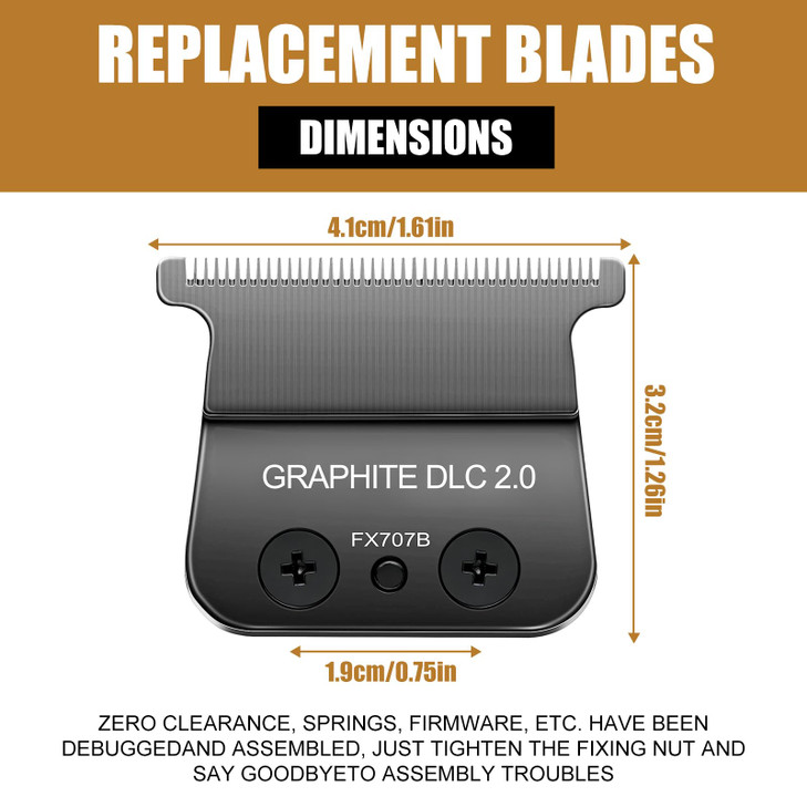 Trimmer Replacement Blade for Babyliss Pro All FX787 & FX726 Hair Trimmers,DLC 2.0 Clipper Replacement Blades Compatible with BaByliss Barberology Tr