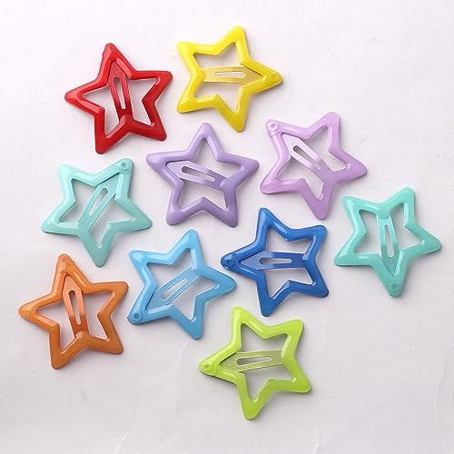 Colorful Luminous Star Hair Clips for Girls Small Hair Clips for Kids Glow in The Dark Stars Hairclips Star Clips for Hair Barrettes Metal Hair Clip